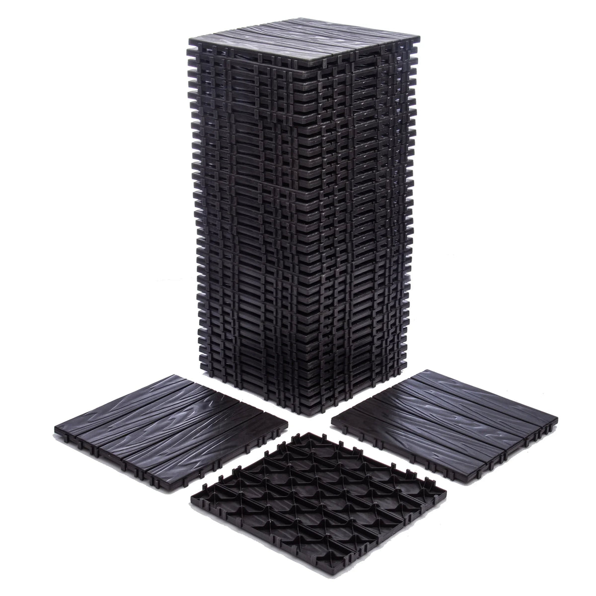 76-Pack Plastic Interlocking Deck Tiles - 68.80 Sq.Ft Outdoor Plastic Flooring Super Durable & Waterproof All-Weather Indoor/Outdoor