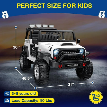 L8 Ride On Car 2 Seater 12V Kids Electric Car Remote Control 4-Wheel Suspension Bluetooth Speaker