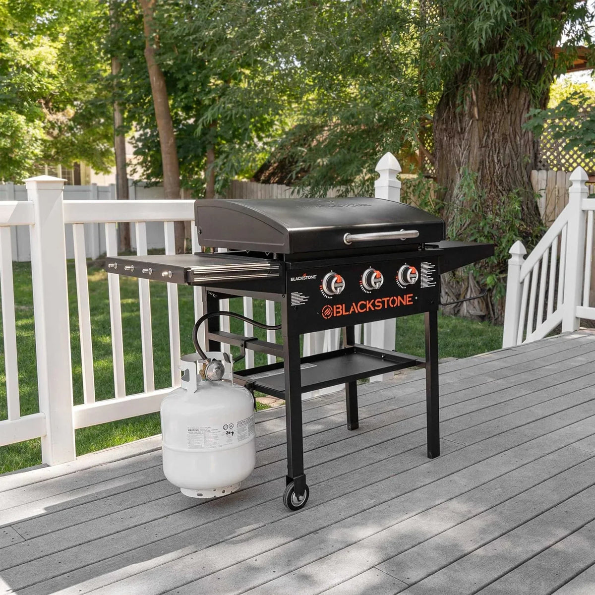28 Inch Blackstone Griddle 2080 with Hood XL Griddle Original 3-Burner Outdoor Flat Top Grill, with Blackstone Griddle Accessories, Seasoning, and Wholesalehome Gloves and Cloth