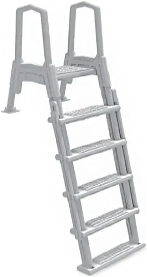 Select Anti-Slip in-Pool Steps | Gray | for Above Ground Swimming Pools | Can Mount to Decks 48" to 54" H | Safety Stairs Capacity Up to 300 lbs