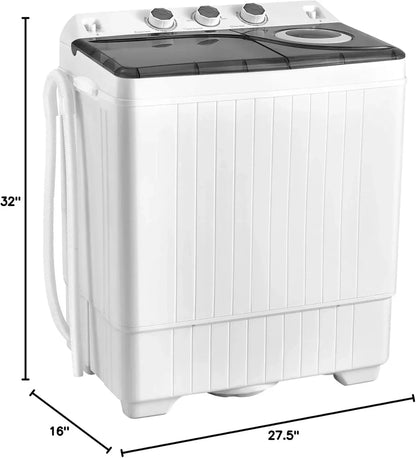 Costway Double Tub 26 Lb Capacity Laundry 18 Lb 8 Lb Spin Combo Drain Pump Washing Machine