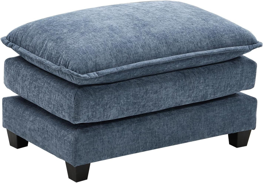 111.4 In. L-Shaped Modern Sofa Modular Cloud Sofa Ottoman 4-Seater Chenille Deep Seat Sofa