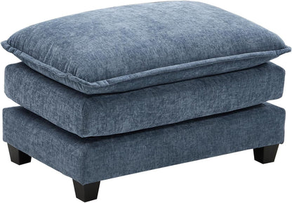 111.4 In. L-Shaped Modern Sofa Modular Cloud Sofa Ottoman 4-Seater Chenille Deep Seat Sofa