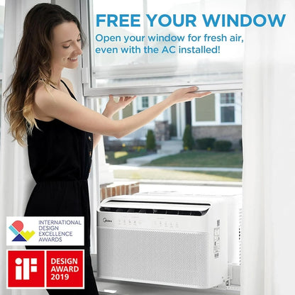 Midea 12,000 BTU U-Shaped Smart Inverter Window Air Conditioner, Cools Up To 550 Sq. Ft