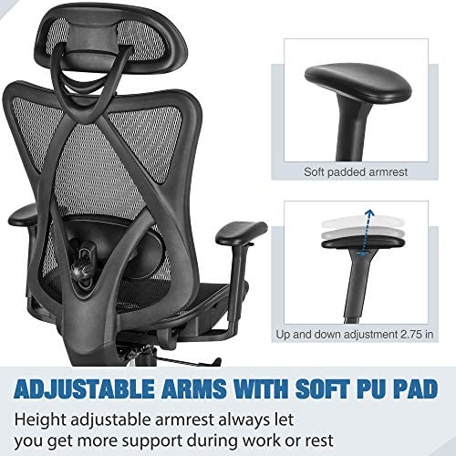 SUNNOW Ergonomic Office Chair, Mesh Computer Desk Chair , High Back Executive Task Chair