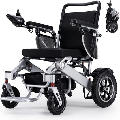 Electric Wheelchair,25 Miles Longer Range, Foldable Power Wheelchair for Adults Seniors,500W Dual Motors,Compact Motorized Wheelchair All Terrain,Intelligent Folding, Travel Size