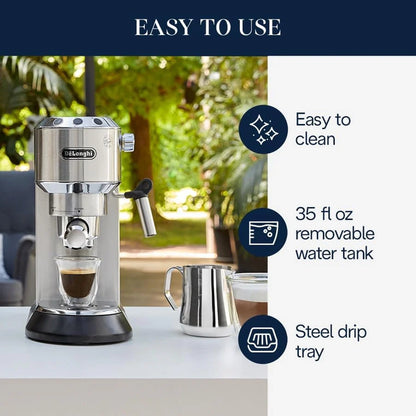 De'Longhi Dedica Espresso Machine With Manual Milk Frother