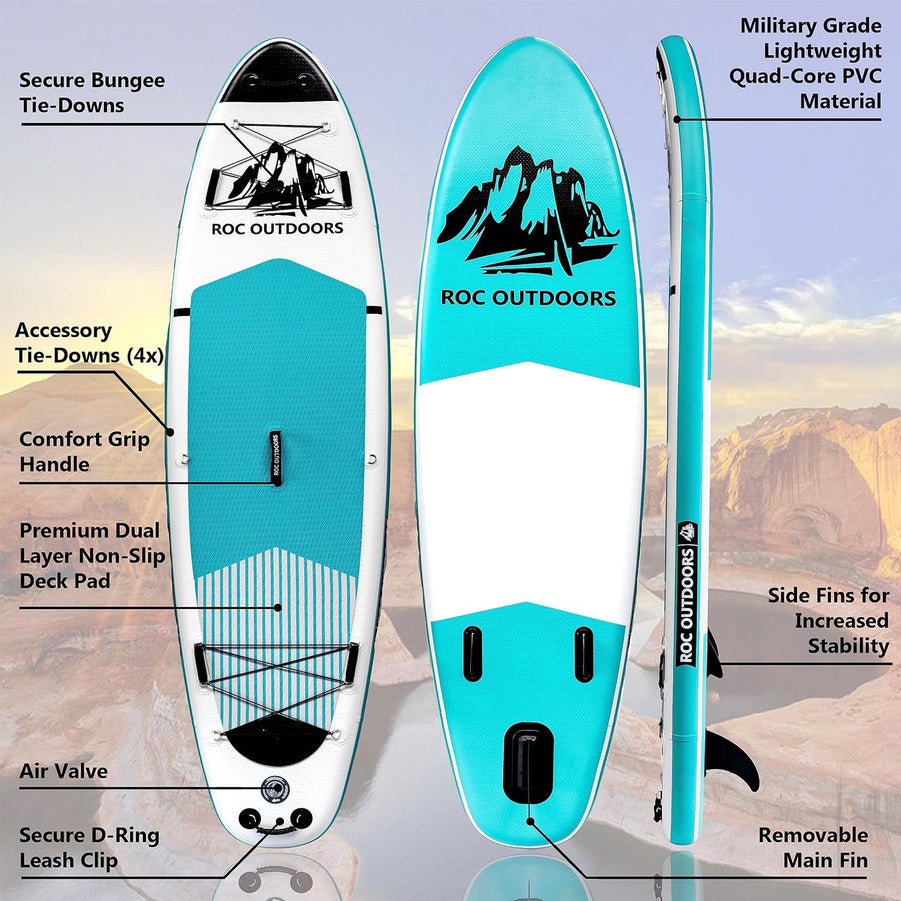Roc Inflatable Stand-Up Paddle Board Sup Paddle Board Accessories Anti-Slip Comfortable Deck