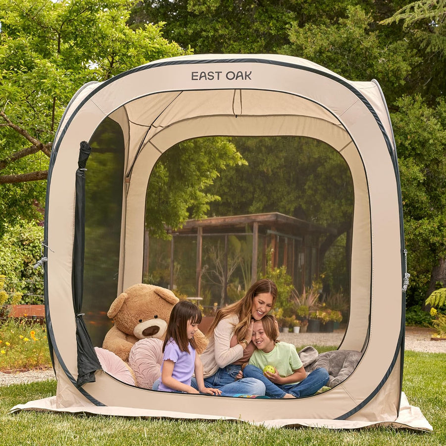 East Oak Screen House Tent Pop-Up Portable Screen Room Canopy Instant Screen Tent 10 x 10 Ft