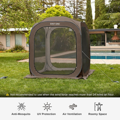East Oak Screen House Tent Pop-Up Portable Screen Room Canopy Instant Screen Tent 10 x 10 Ft