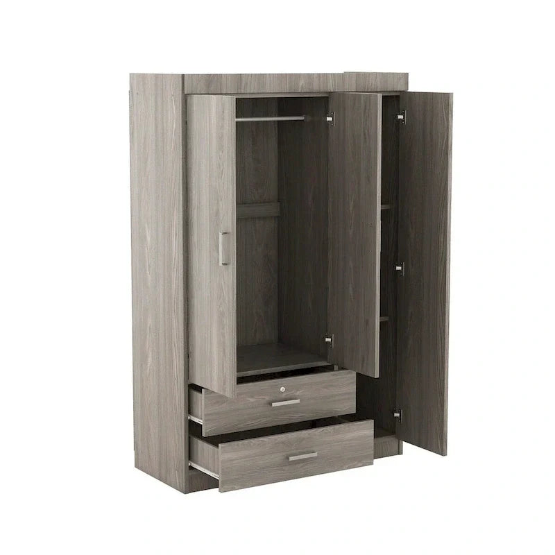 3-Door Wardrobe with 2 Drawers