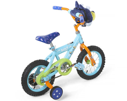 Bluey 12-Inch Kids BMX Bike with Training Wheels, Plush Bag, Steel Frame, Coaster Brake, Ages 3-5