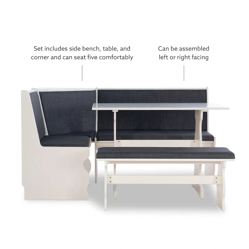 Hannah Breakfast Nook 3-piece Dining Set