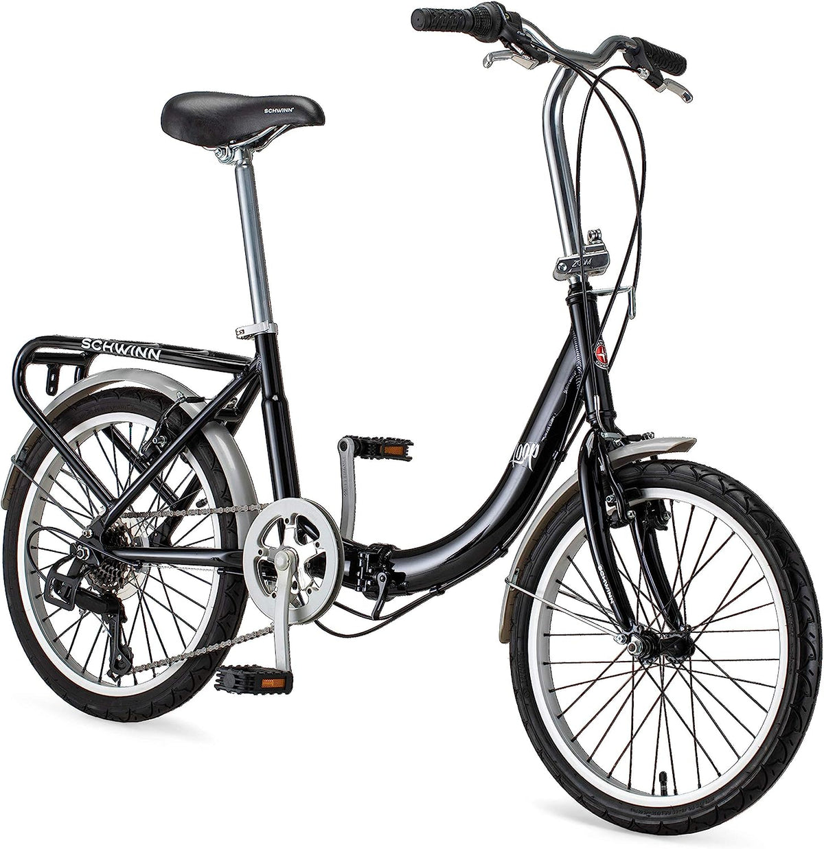 Schwinn Loop Adult Folding Bike for Men and Women, 20-inch Wheels, 7-Speed Drivetrain