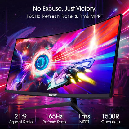 Sceptre 34 Inch 165Hz Curved Ultrawide WQHD Monitor