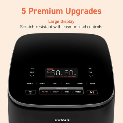 Cosori Air Fryer 9-in-1 Compact And Large 6-Qt. Fast Turbo Modes Precise Heat For Even Results