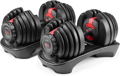 Bowflex SelectTech 552 Adjustable Dumbbells (pair), 2.3C23.8 kg, space-saving home fitness equipment