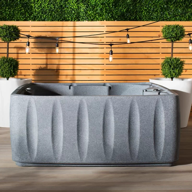 AquaRest Spas 6-Person Plug-and-Play Hot Tub – 29-Jet Square Design with Ozonator