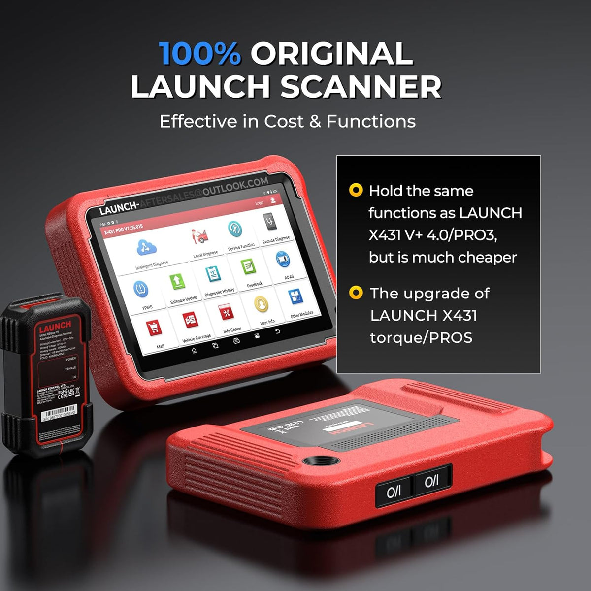 LAUNCH X431 V+ 5.0 Scan Tool with 2025 CANFD Connector, 37 Reset & OE-Level Diagnostics
