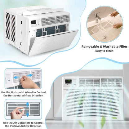 10000 Btu Quiet Window Air Conditioner With Remote Amp Eco Mode Energy Star Certified 3 In 1 Window Ac Unit With Dehumidifier