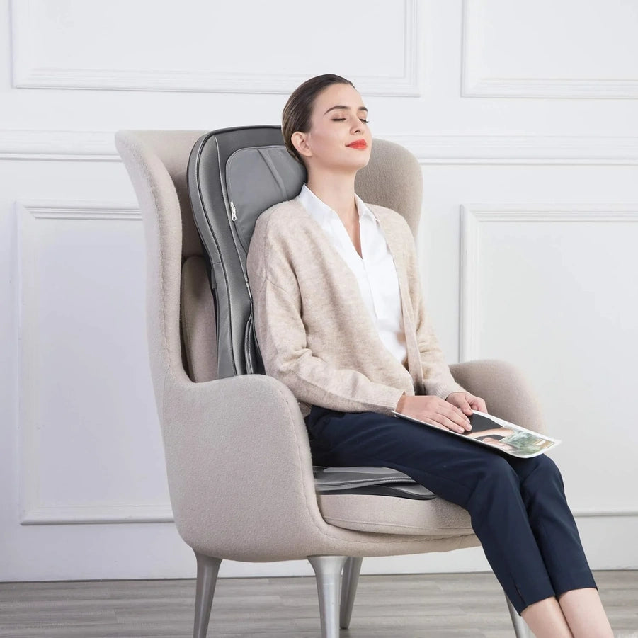 Comfier Massager Chair With Heat Shiatsu Neck Back Massager Portable With Compress And Rolling Massage Chair Pad For Full Back Neck And