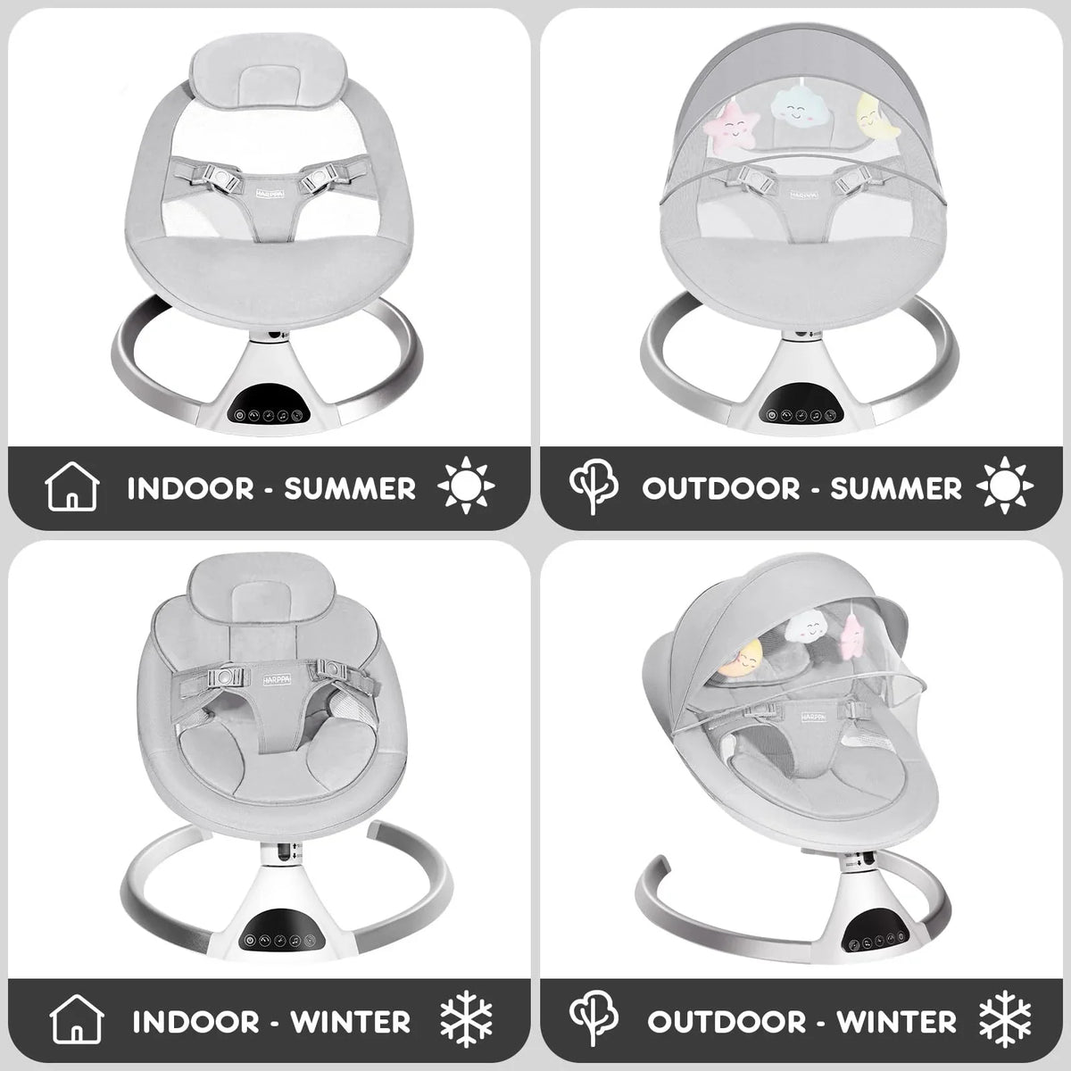 HARPPA Electric Baby Swing for Infants to Toddler with 5 Speed