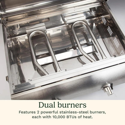 Cuisinart Chef's Style Tabletop Portable Propane Grill 20,000 BTU Stainless Steel Gas Grill