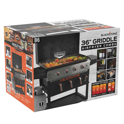 Blackstone 4-Burner 36 In. Propane Griddle With Air Fryer And Hood