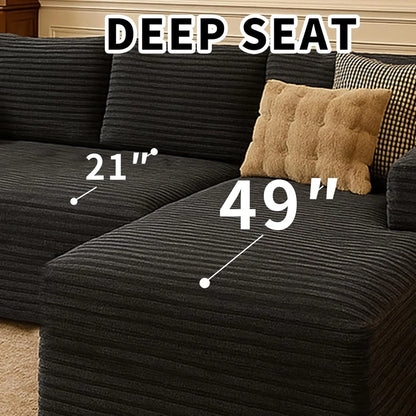 Cloud Sectional Couch With L-Shape Chaise Modern Modular Sofa With Deep Seat Modern Comfy Furniture Bedroom Lounge Dorm Office Apartment Home