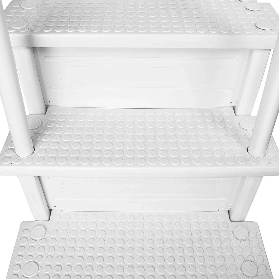 Select Anti-Slip in-Pool Steps, Gray, For Above Ground Swimming Pools, Can Mount To Decks 48 In. To 54 In. H, Safety Stairs Capacity Up To 300 Lbs