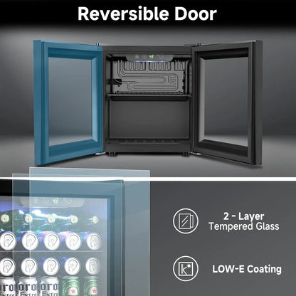 Beverage Refrigerator Cooler 126 Can Mini Fridge Glass Door For Drinks Soda Beer Wine Refrigerator