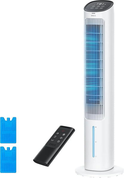 Dreo Portable Air Conditioners Fan, 40 In. Standing Fans That Blow Cold Air, Portable AC, 0 Degree Oscillating Evaporative Air Cooler, Removable Water Tank