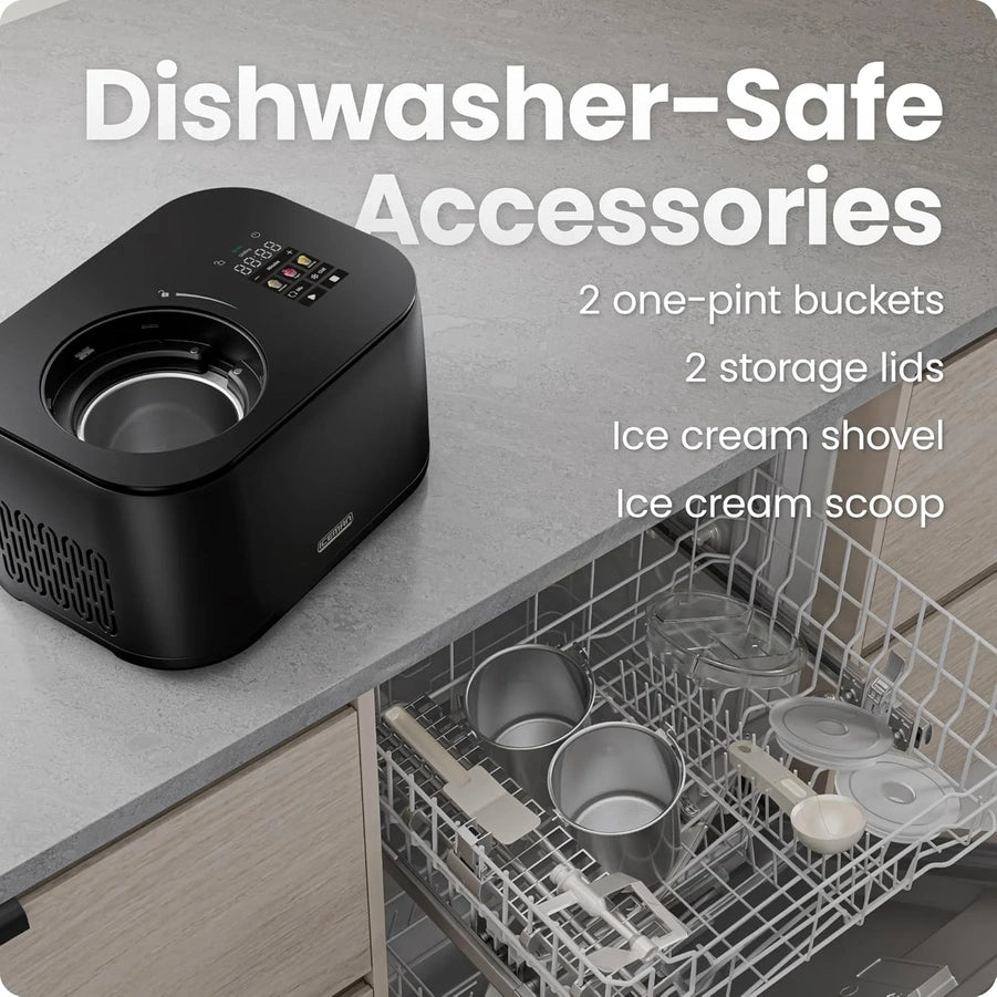 Iceman By Chefman Ice Cream Maker, No Pre-Freezing With Built-In Compressor, Makes Ice Cream, Froyo, Sorbet, Sherbet, Italian Ice, Frozen Yogurt