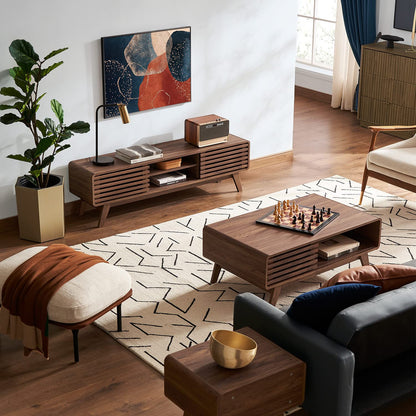 Mopio Ensley 59 In. Walnut TV Stand For 55/60/65 In. TV