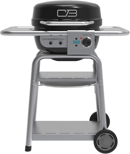 Charbroil 3-in-1 Dual Fuel Outdoor Bistro Pro Electric Grill And Griddle Plus Charcoal Mode Bbq, Black- 25302145