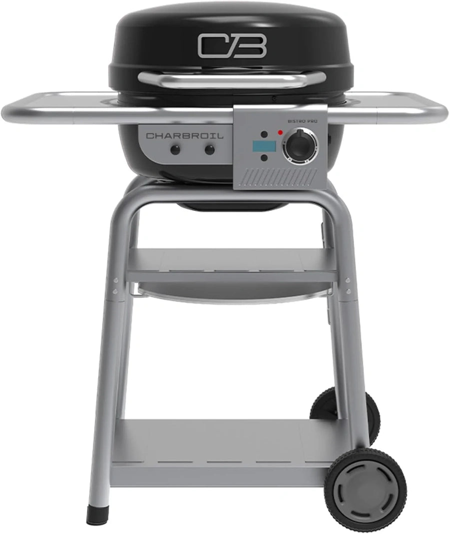 Charbroil 3-in-1 Dual Fuel Outdoor Bistro Pro Electric Grill And Griddle Plus Charcoal Mode Bbq, Black- 25302145