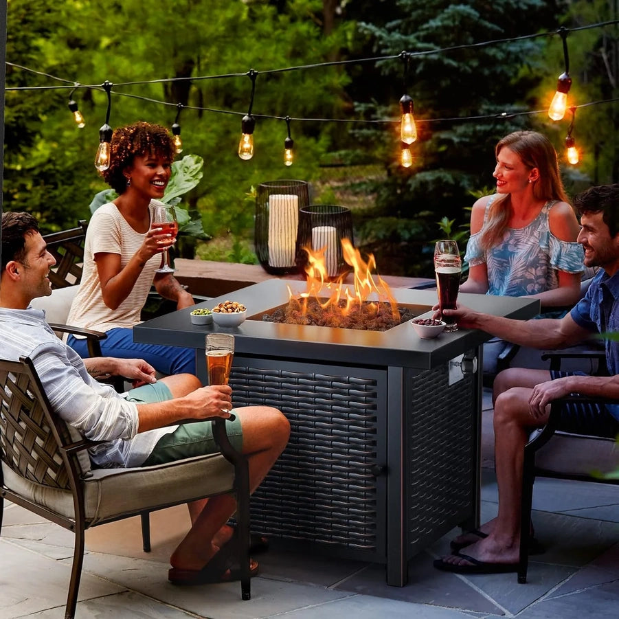 Gas Fire Pit Table, 50,000 BTU Outdoor Propane Fire Pit