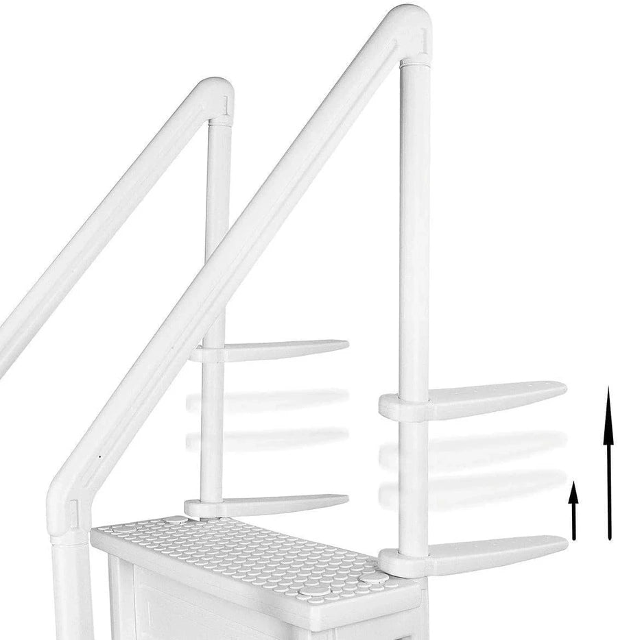 Select Anti-Slip in-Pool Steps, Gray, For Above Ground Swimming Pools, Can Mount To Decks 48 In. To 54 In. H, Safety Stairs Capacity Up To 300 Lbs