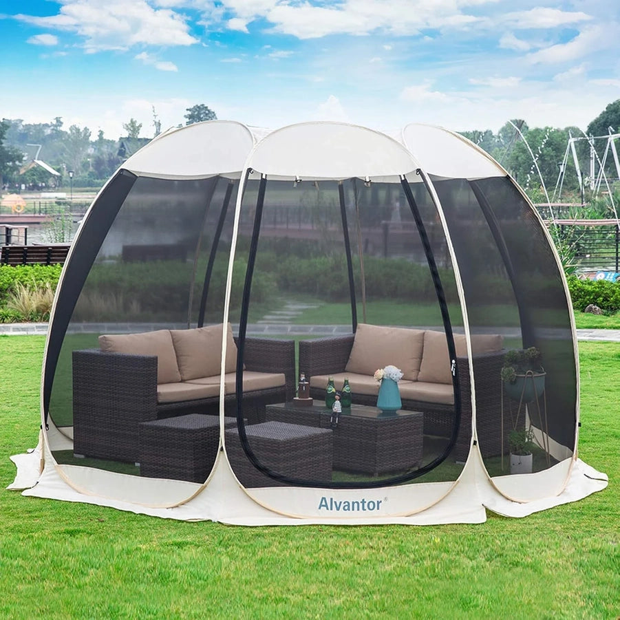 Alvantor Pop Up Screen House Gazebo With Mosquito Netting, Instant UV Resistant Sun Shelter For Patio And Backyard
