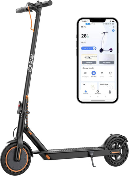 Electric Scooter, 350W/500W Powerful Motor, 8.5"/10" Solid Tires, 19/22Mph, 28/21/12 Miles Range,Dual Braking