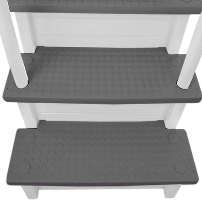 Select Anti-Slip in-Pool Steps, Gray, For Above Ground Swimming Pools, Can Mount To Decks 48 In. To 54 In. H, Safety Stairs Capacity Up To 300 Lbs