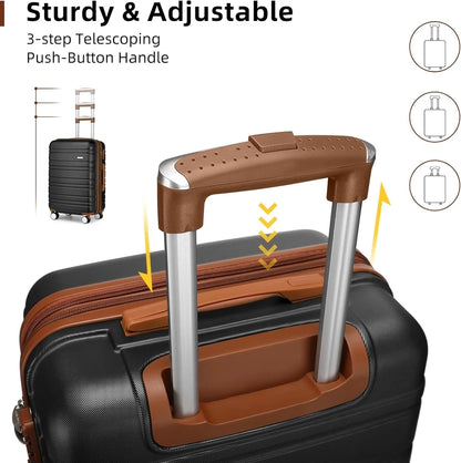 6-piece Luggage Set, Expandable Hardshell Suitcase Set With Spinner Wheels, Lightweight Rolling Luggage Set