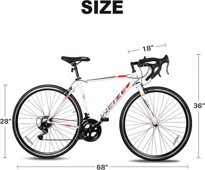 Weize Road Bike, 700C Wheel City Commuter Bicycle, Shimano 14 Speed Drop Bar, Racing Adult Bike With Caliper Brakes, High-Carbon Steel Hybrid Bikes