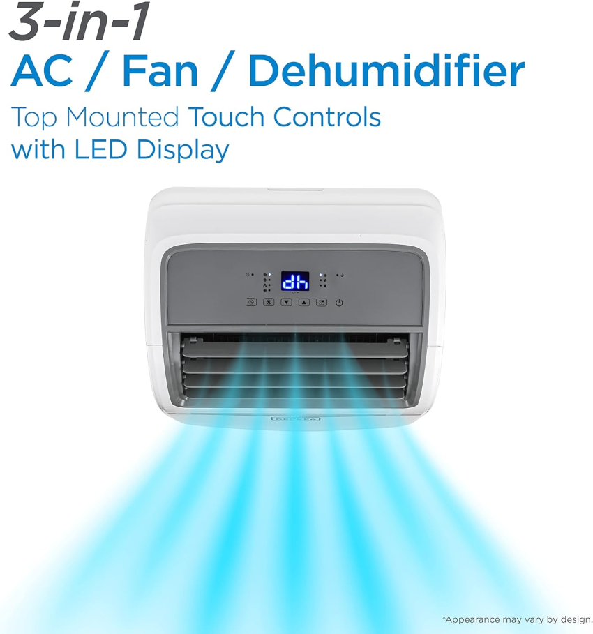 BLACK+DECKER Air Conditioner, 14,000 BTU Air Conditioner Portable for Room up to 700 Sq. Ft. with Remote Control, White