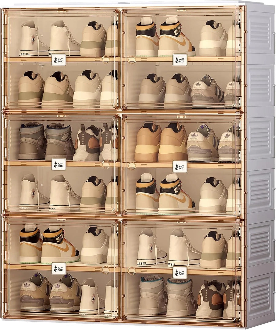 Antbox Portable Shoe Rack Organizer For Closet Entryway, Stackable Sneaker Storage
