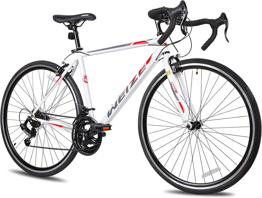 Weize Road Bike, 700C Wheel City Commuter Bicycle, Shimano 14 Speed Drop Bar, Racing Adult Bike With Caliper Brakes, High-Carbon Steel Hybrid Bikes