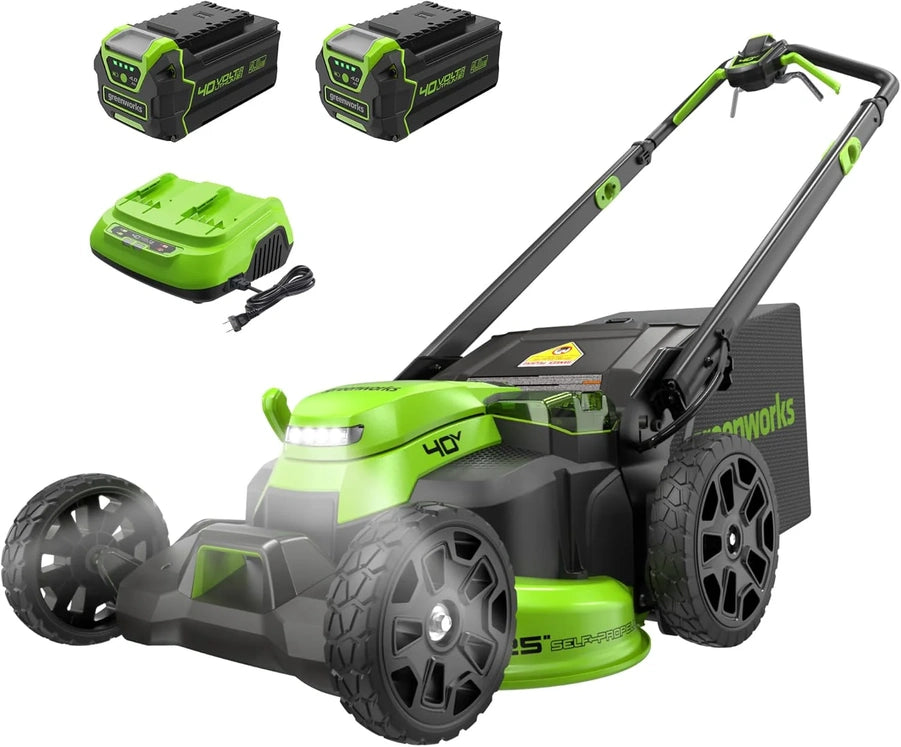 Greenworks 40V 21 In. Self-Propelled Cordless Lawn Mower Brushless Motor, 5.0Ah Battery