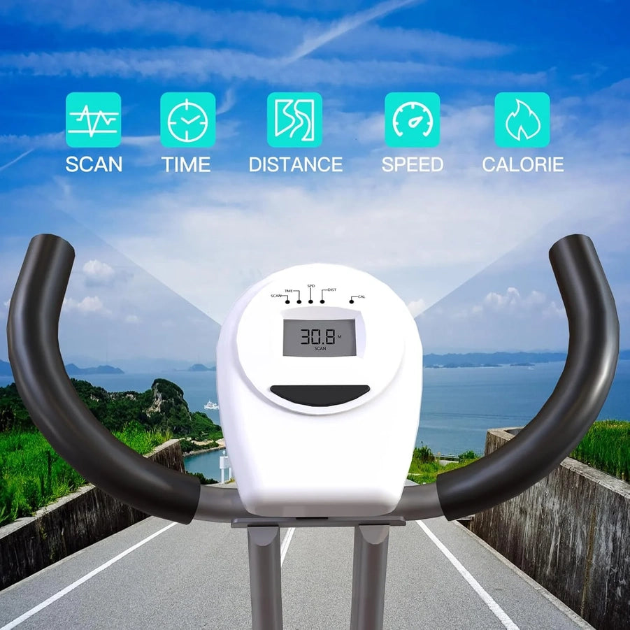 Foldable Exercise Bike Stationary Bikes For Home, 5-in-1 Indoor Workout Bike, Cycling Bike With 16-Level Quiet Magnetic Resistance