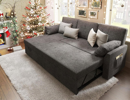 VanAcc Sofa Bed, Sleeper Sofa With Storage Chaise 2-in-1 Pull Out Couch Living Room
