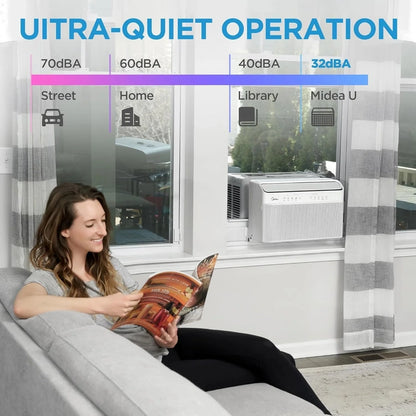 Midea 12,000 BTU U-Shaped Smart Inverter Window Air Conditioner, Cools Up To 550 Sq. Ft
